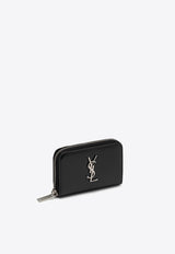 Saint Laurent Cassandre Zip-Around Calf Leather Wallet Black 5354110SX0E/O_YSL-1000