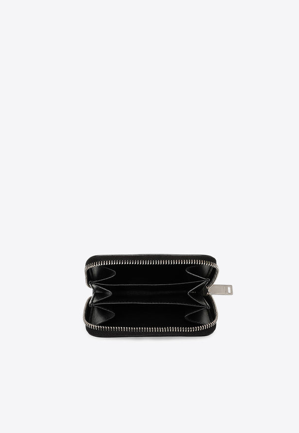 Saint Laurent Cassandre Zip-Around Calf Leather Wallet Black 5354110SX0E/O_YSL-1000