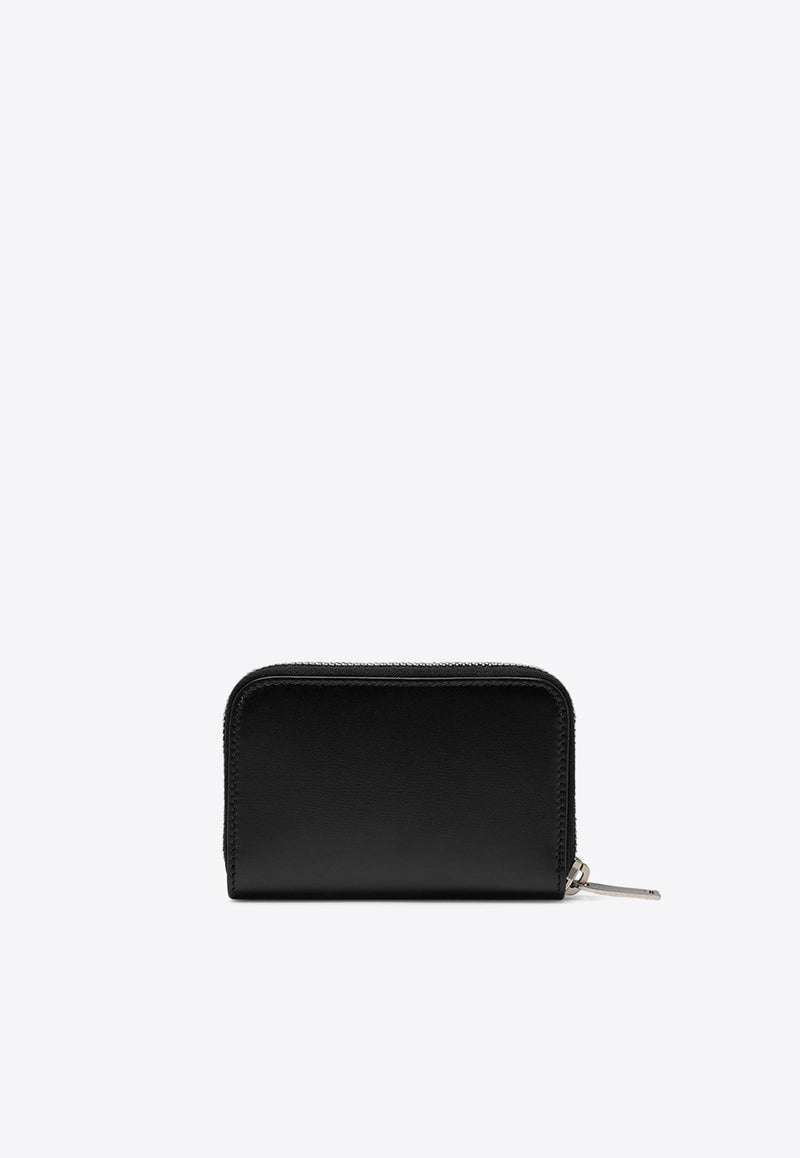 Saint Laurent Cassandre Zip-Around Calf Leather Wallet Black 5354110SX0E/O_YSL-1000