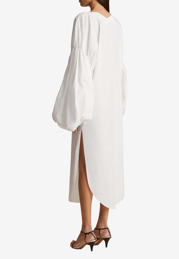 Khaite Zelma Midi Dress 5419386WHITE