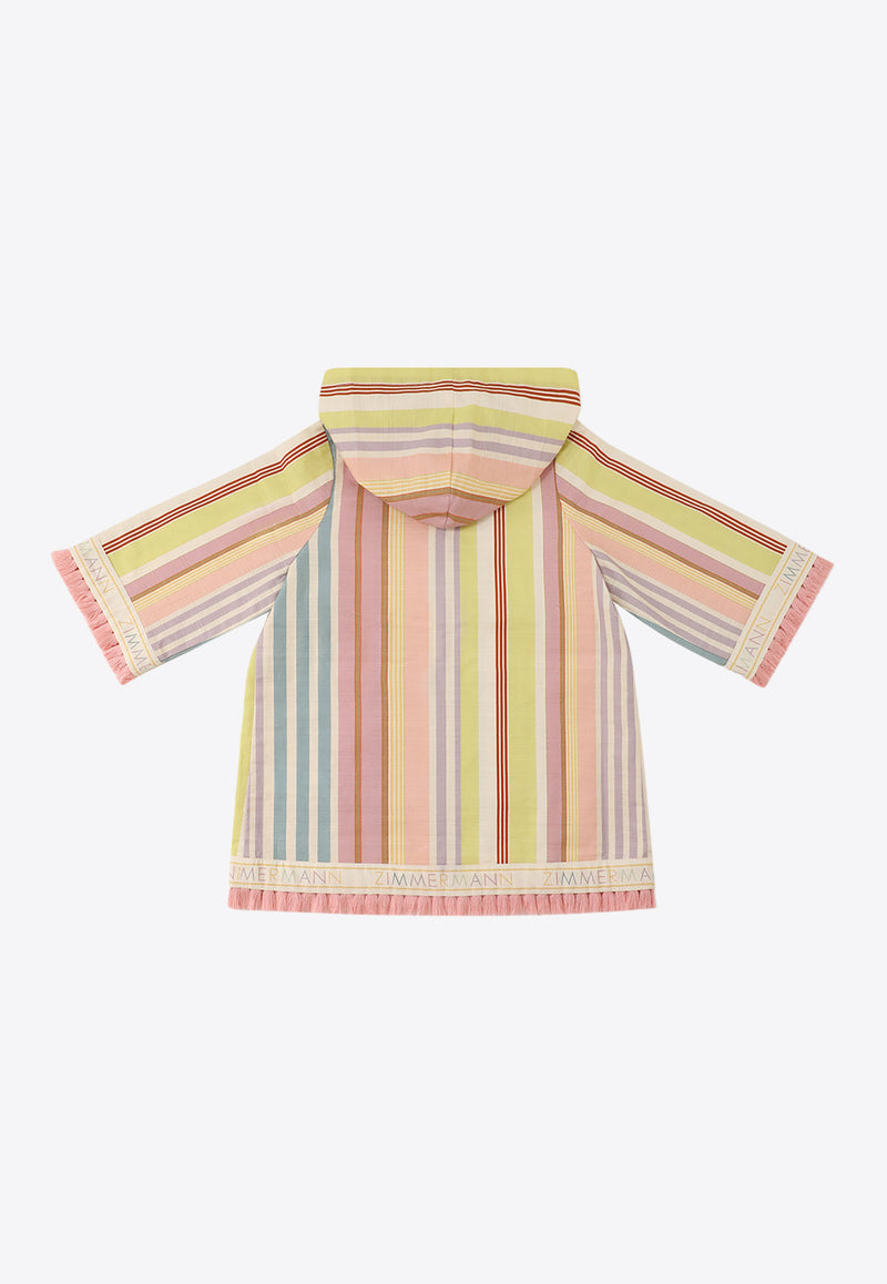 Zimmermann Kids Girls Halliday Hooded Stripe Cover-Up Multicolor 5490DSS241MULTICOLOUR