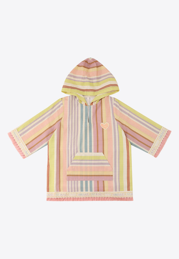 Zimmermann Kids Girls Halliday Hooded Stripe Cover-Up Multicolor 5490DSS241MULTICOLOUR