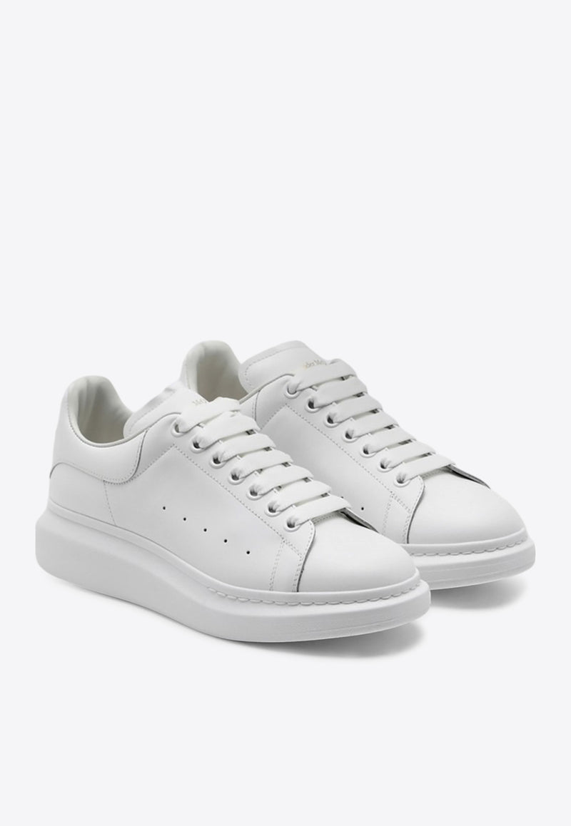 Alexander McQueen Oversized Leather Low-Top Sneakers White 553680WIEE0/Q_ALEXQ-9000