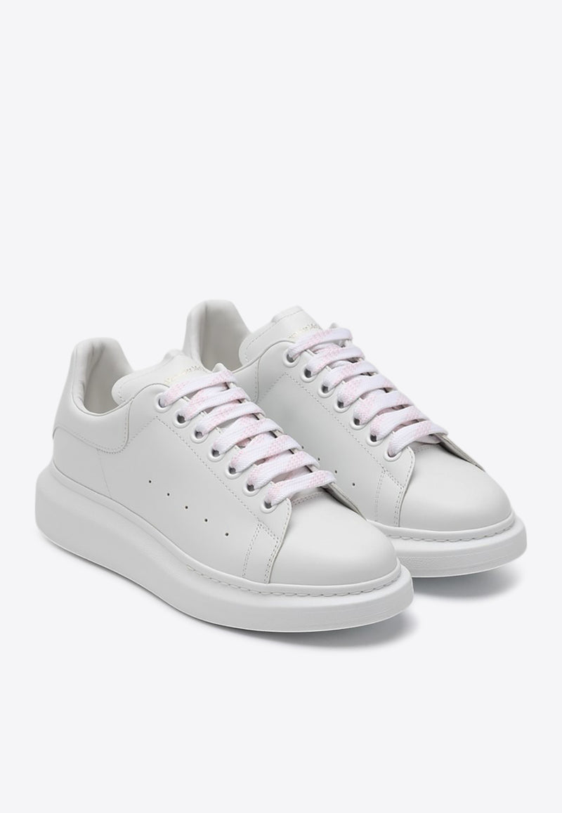 Alexander McQueen Oversized Leather Low-Top Sneakers White 553770WIEE0/Q_ALEXQ-9000