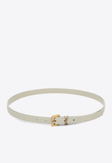 Saint Laurent Monogram Leather Belt Cream 554465BOO0W/Q_YSL-9207