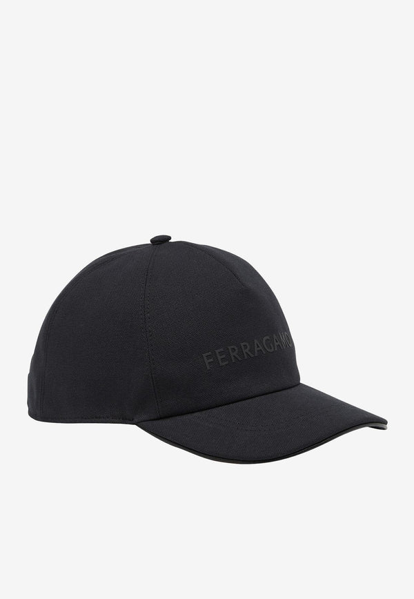 Salvatore Ferragamo Logo Baseball Cap 560056 BAS FERRLETT 764758 NERO Black