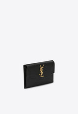 Saint Laurent Uptown Flap Leather Cardholder Black 5823051GF0J/Q_YSL-1000