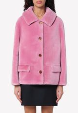 Prada Shirt-Collar Shearling Jacket Pink 58A175OOO132Y/Q_PRADA-F0638