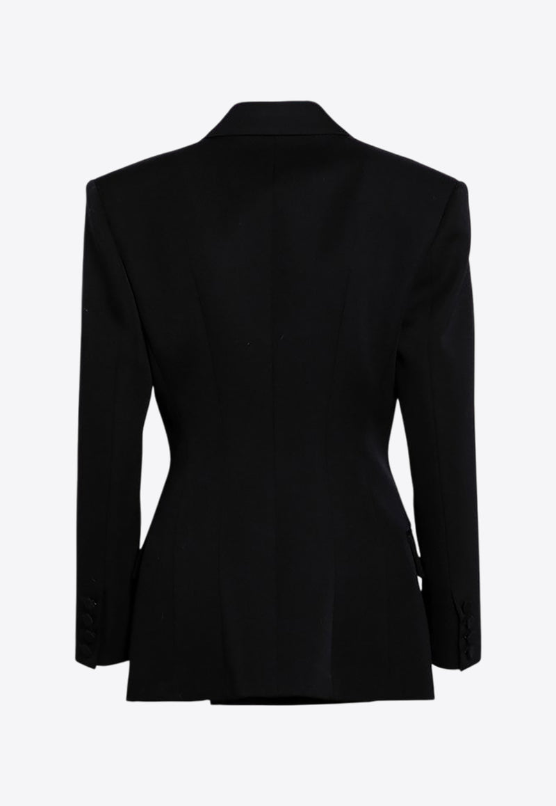 Valentino Wool Double-Breasted Jacket  Black 5B0CEBJ588J/P_VALE-0NO