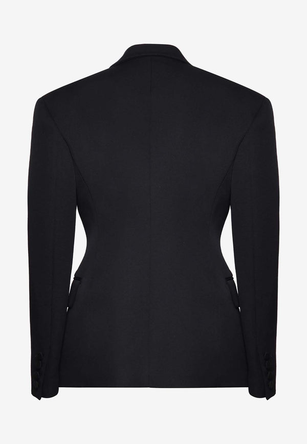 Valentino Slim Wool Blazer with Bow Black 5B3CE3R088J 0NO