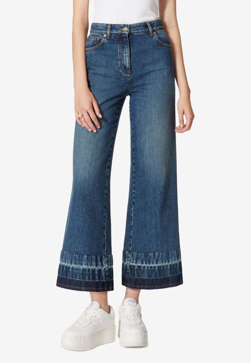 Valentino High-Rise Wide-Leg Jeans Blue 5B3DD13U79E 558