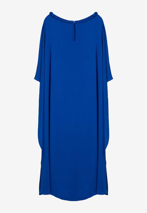 Valentino Draped Silk Midi Cape Dress Blue 5B3VA9M01CC/P_VALE-648