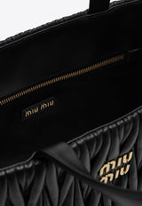 Miu Miu Logo Lettering Quilted Leather Shoulder Bag Black 5BG255MOON88/M_MIU-F0002