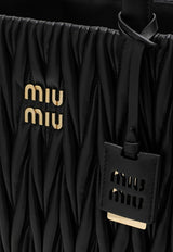 Miu Miu Logo Lettering Quilted Leather Shoulder Bag Black 5BG255MOON88/M_MIU-F0002