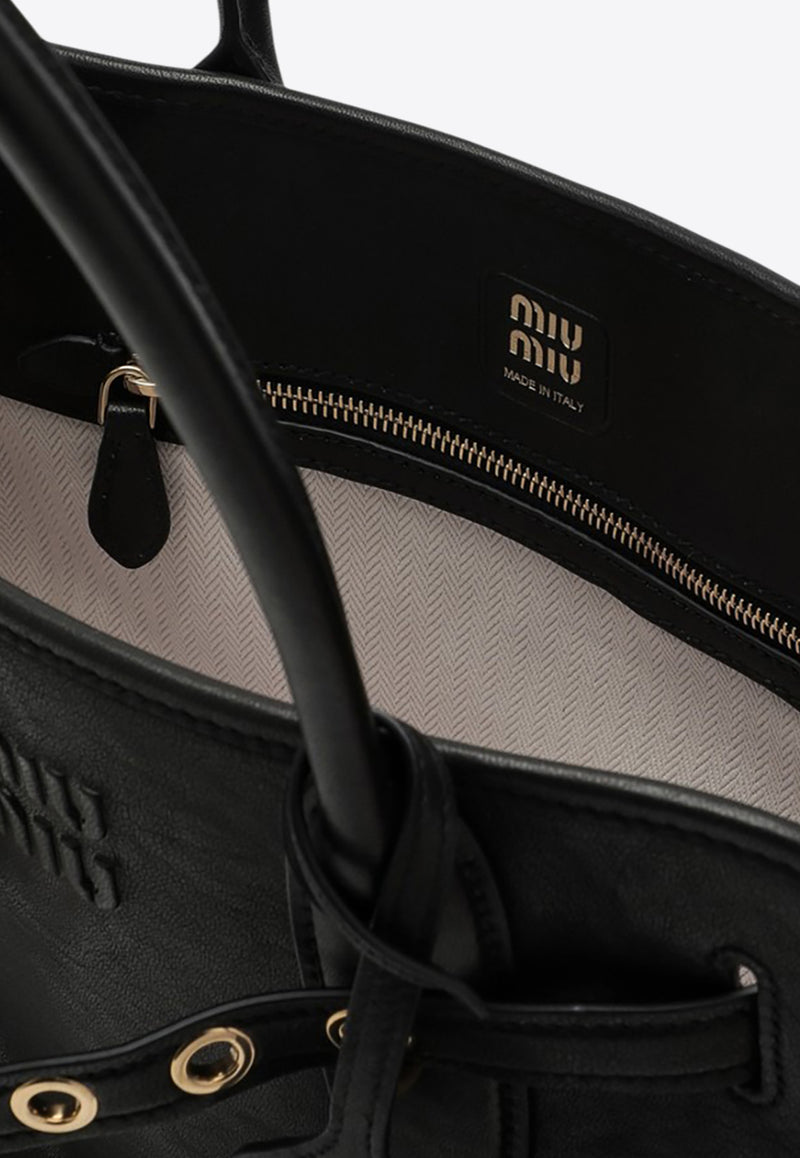 Miu Miu Aventure Nappa Leather Shoulder Bag Black 5BG291OON2BBL/Q_MIU-F0002