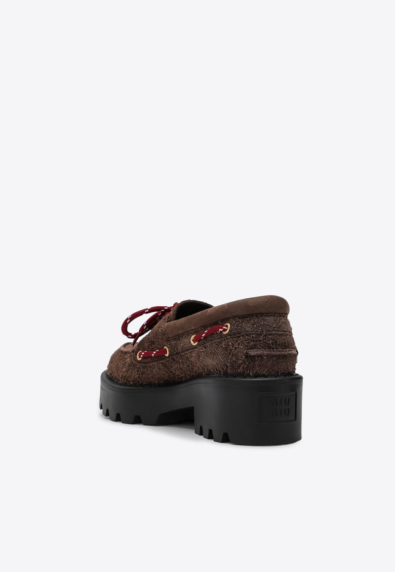 Miu Miu Suede Platform Loafers Brown 5D293E050054/P_MIU-F0038