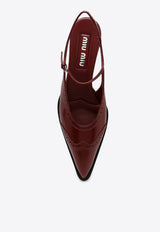 Miu Miu 35 Brogue Slingback Pumps in Brushed Leather Bordeaux 5I308E035055/P_MIU-F0Y03