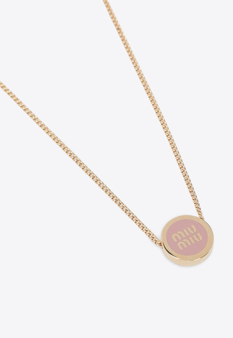 Miu Miu Enamel Logo Chain Necklace Purple 5IC0962F6T/P_MIU-F0615