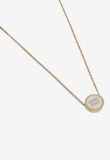 Miu Miu Logo Pendant Brass Necklace Gold 5IC0962F6T/Q_MIU-F0009