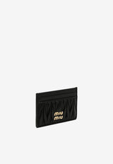 Miu Miu Logo Lettering Matelassé Leather Cardholder  Black 5MC076AFPP/Q_MIU-F0002