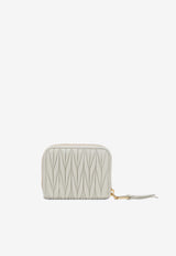 Miu Miu Matelassé Nappa Leather Zip-Around Wallet White 5MM2682FPP/N_MIU-F0009