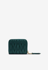 Miu Miu Matelassé Nappa Leather Zip-Around Wallet Green 5MM2682FPP/N_MIU-F0K41