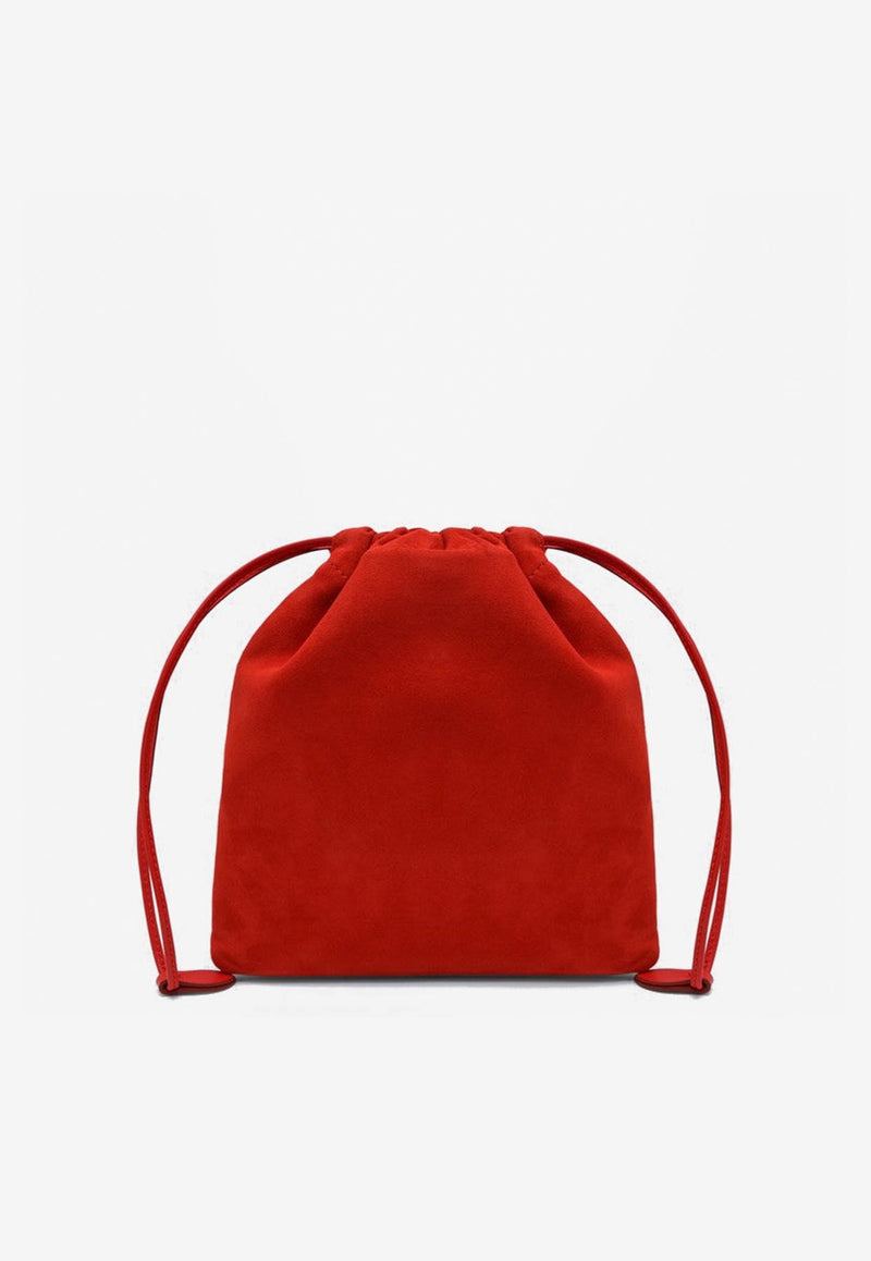 Miu Miu Logo Lettering Suede Pouch Red 5NG0102CTA/P_MIU-F0D17