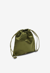 Miu Miu Duchesse Logo Drawstring Pouch Bag Green 5NG0102CTB/P_MIU-F077G