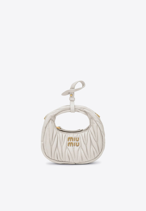 Miu Miu Mini Wander Hobo Bag  White 5NR0192FPP/N_MIU-F0009