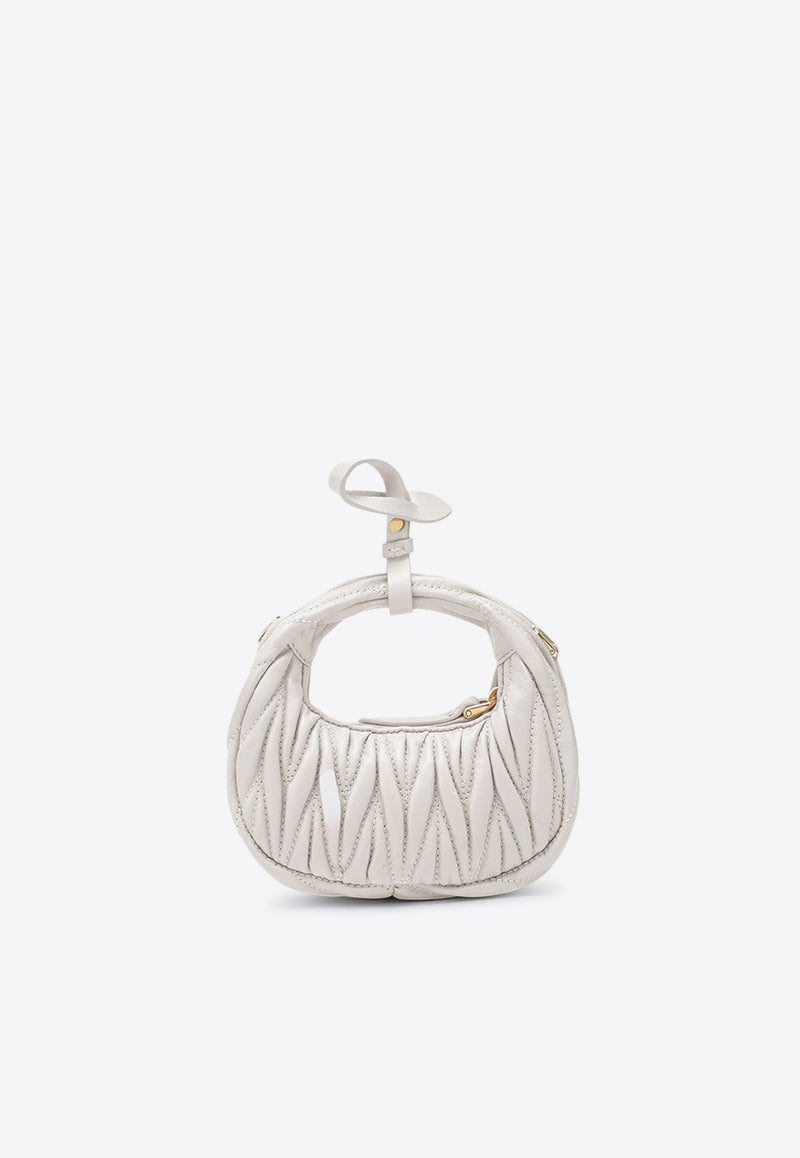 Miu Miu Mini Wander Hobo Bag  White 5NR0192FPP/N_MIU-F0009