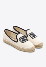 Miu Miu Logo Embroidered Espadrilles Beige 5S141E0255P3/O_MIU-F0C56