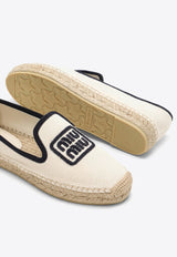 Miu Miu Logo Embroidered Espadrilles Beige 5S141E0255P3/O_MIU-F0C56