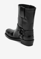 Valentino Rockstud Biker Ankle Boots in Calf Leather Black 5W0S0KN4NIB/P_VALE-0NO