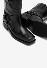 Valentino Rockstud Biker Ankle Boots in Calf Leather Black 5W0S0KN4NIB/P_VALE-0NO