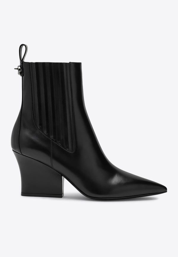 Valentino VLogo Lockette 75 Brushed Leather Ankle Boots Black 5W0S0KT4LQV/P_VALE-0NO