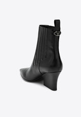 Valentino VLogo Lockette 75 Brushed Leather Ankle Boots Black 5W0S0KT4LQV/P_VALE-0NO