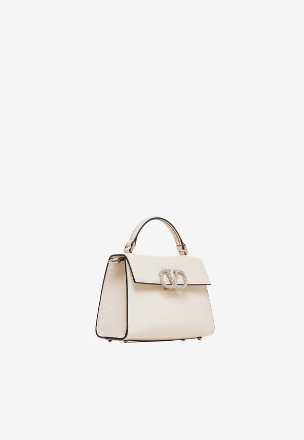 Valentino Mini VSLING Leather Top Handle Bag Ivory 5W2B0G97YVV IA5