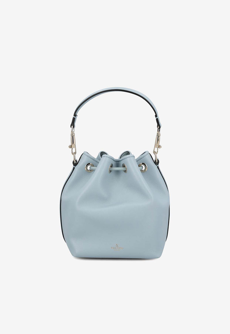 Valentino Locò VLogo Bucket Bag in Calf Leather Light Blue 5W2B0M94NDL ZJ4