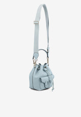 Valentino Locò VLogo Bucket Bag in Calf Leather Light Blue 5W2B0M94NDL ZJ4