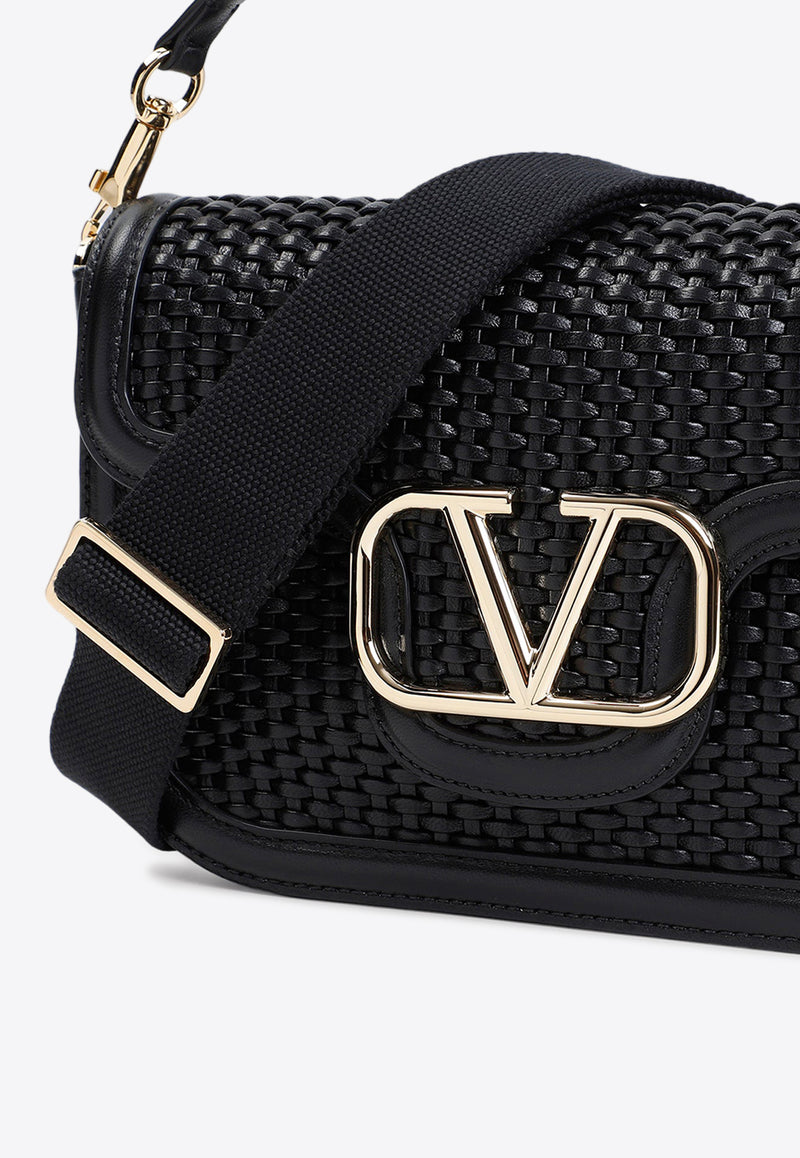 Valentino Alltime Woven Leather Top Handle Bag Black 5W2B0N62IUG 0NO