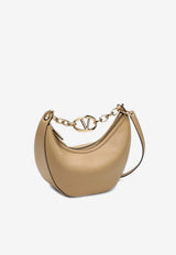 Valentino Small VLogo Moon Hobo Bag in Grained Leather Beige 5W2B0Q42JDK/P_VALE-GH9