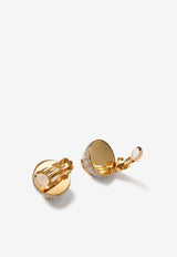 Valentino Crystal VLogo Clip-On Earrings Gold 5W2J0W65YCW MH5