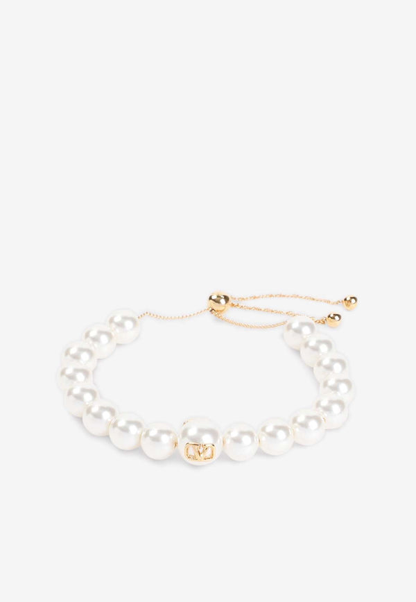 Valentino Signature VLogo Pearl Bracelet Pearl 5W2J0W83DHC 0O3