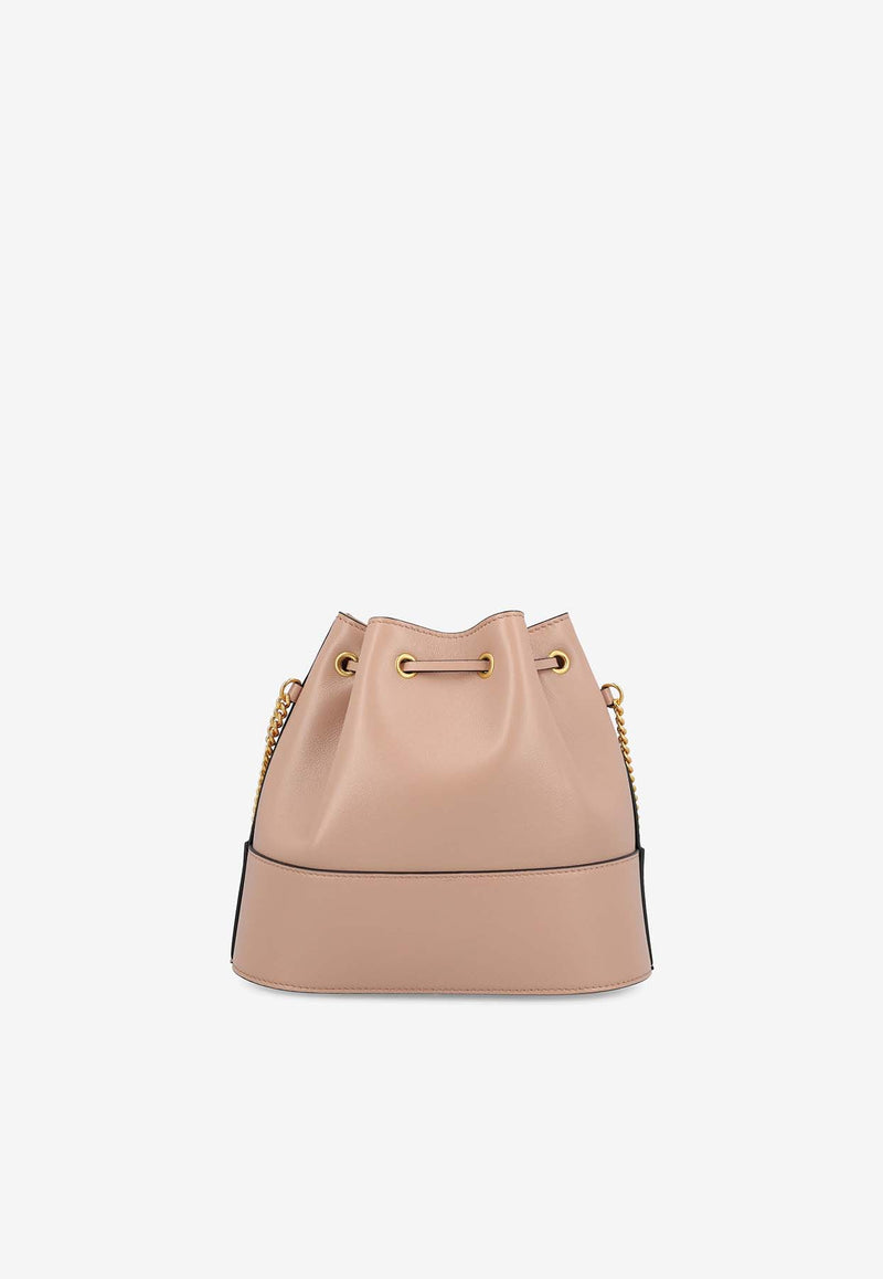 Valentino Mini VLogo Signature Leather Bucket Bag Pink 5W2P0T83HPF GF9