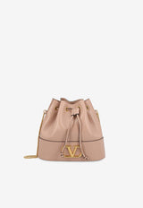 Valentino Mini VLogo Signature Leather Bucket Bag Pink 5W2P0T83HPF GF9