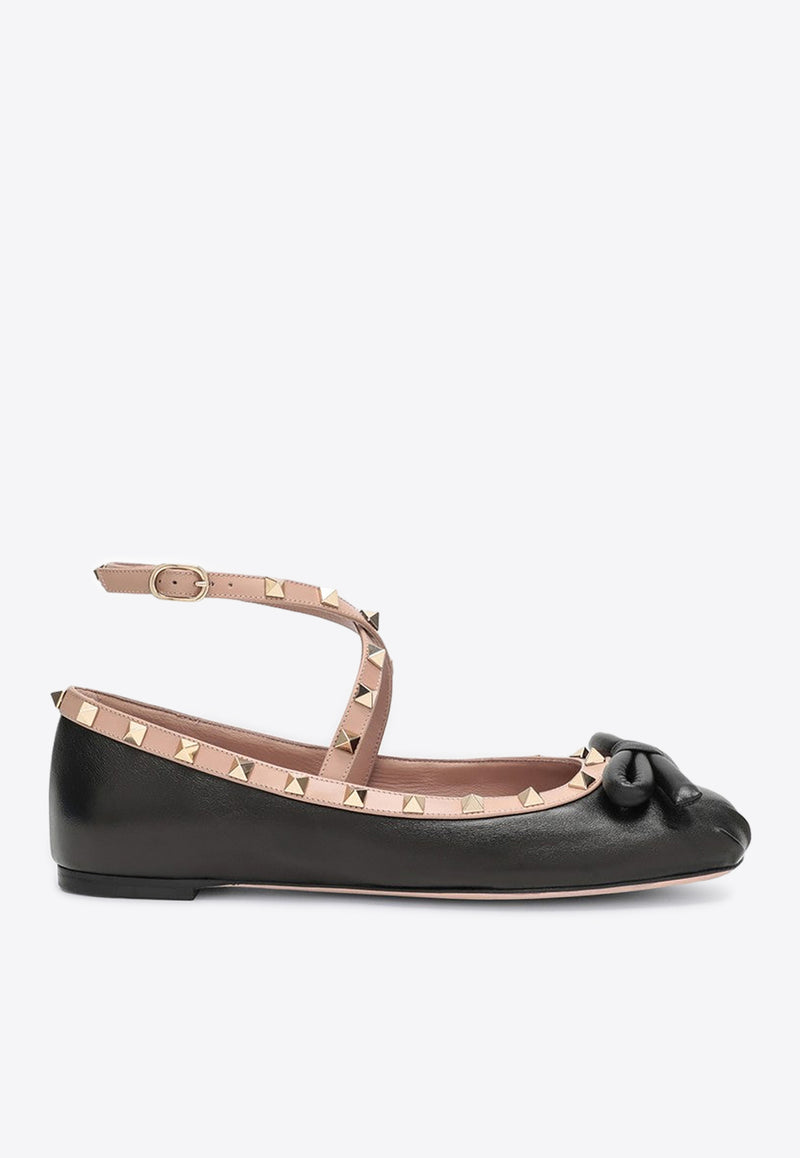 Valentino Rockstud Embellished Ballet Flats Black 5W2S0HB6XGR/P_VALE-N71