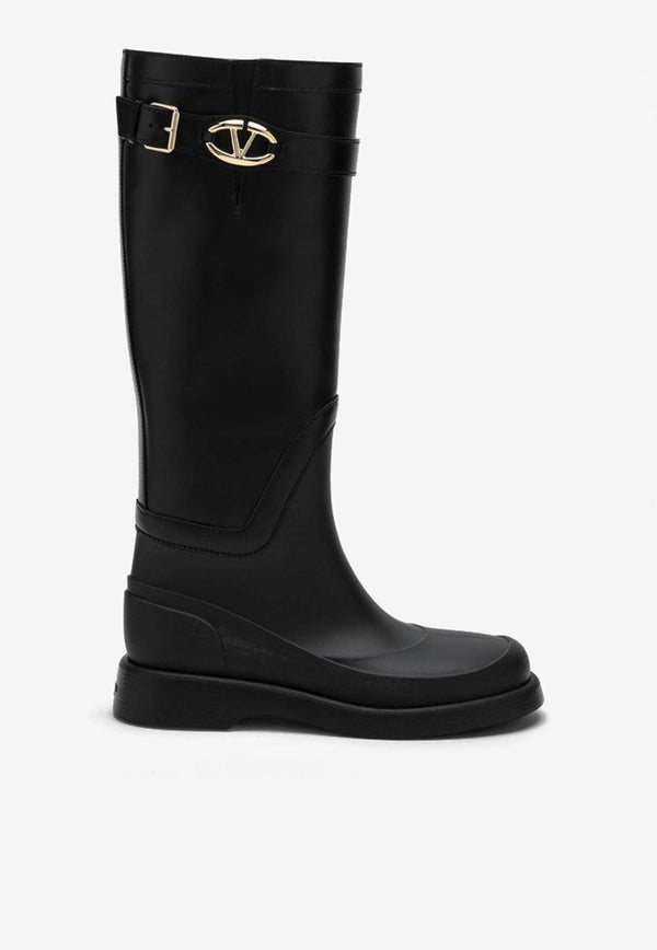 Valentino The Bold Edition VLogo Knee-High Boots Black 5W2S0JH7HEX/P_VALE-0NO