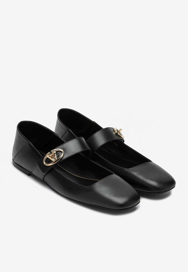 Valentino VLogo Locker Mary-Jane Ballet Flats Black 5W2S0JV2EEY/P_VALE-0NO