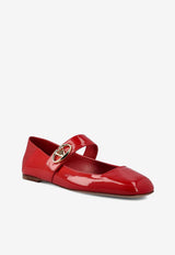 Valentino VLogo Locker Mary-Jane Patent Leather Ballet Flats Red 5W2S0JV2RDA 0RO