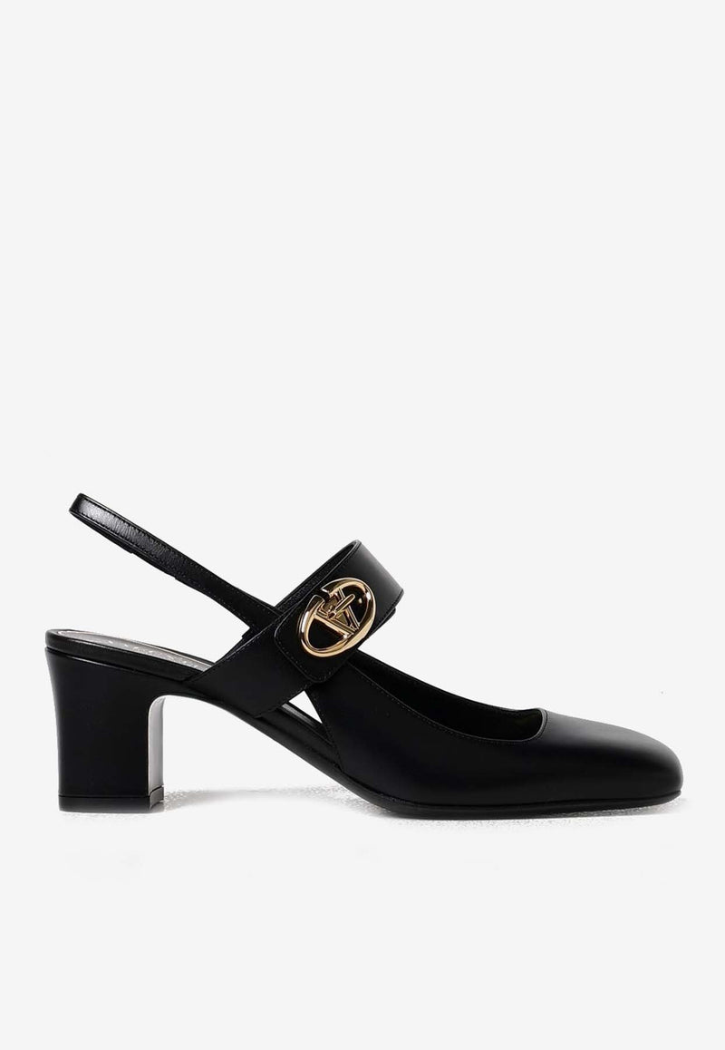 Valentino VLogo Locker 60 Mary-Jane Slingback Pumps Black 5W2S0JY1EEY 0NO